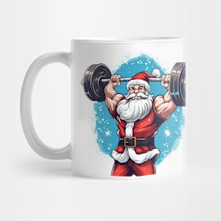 santa lifting weight Mug